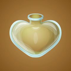 Magic potion empty bottle game asset vector icon, cute fantasy design, isolated element.