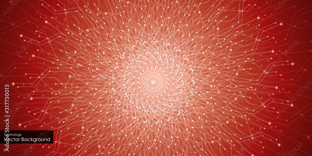 Aufkleber abstract glowing lines forming a network of glowing sphere vector