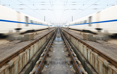 fast moving train