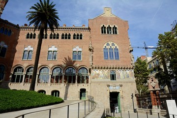 Hospital Sant Pau. Barcelona Spain. 06. September. 2014. The hospital complex was built in 1901-1930. in the El Ginardo area. The ensemble of buildings of the Hospital of the Holy Cross and St. Paul