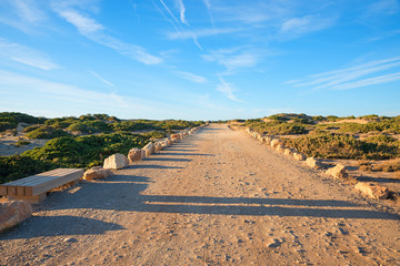 bumpy coastal road from Carrapateira to Bordeira beach, at Costa Vicentina, West Algarve Portugal