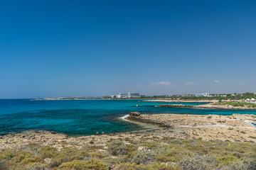 One of the most popular beaches in Cyprus is Nissi Beach, as well as its surroundings.
