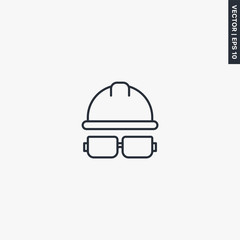 Builder, linear style sign for mobile concept and web design