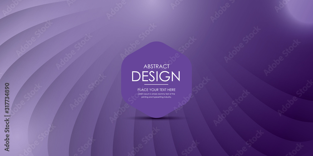 Poster Purple vector background with circle and curve line element overlap layer