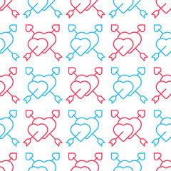 Valentine's day seamless pattern vector illustration. seamless vector pattern of hearts with simple flat design. Valentines day background vector illustration.