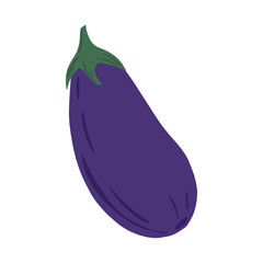 Eggplant in hand drawn style isolated on white background. Doodle aubergine vegetable.