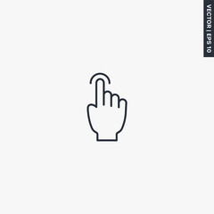 Finger touch, linear style sign for mobile concept and web design