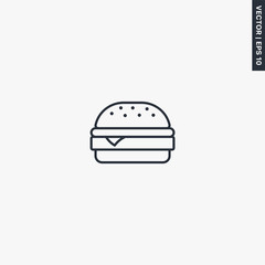 Hamburger, linear style sign for mobile concept and web design