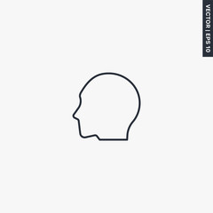 Head, linear style sign for mobile concept and web design