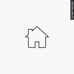 Home, linear style sign for mobile concept and web design