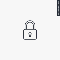Lock, linear style sign for mobile concept and web design