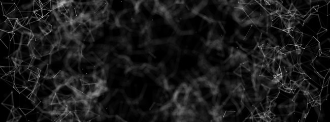 Panorama illustration background. Abstract connecting dots and lines. Concept of science digital technology. 