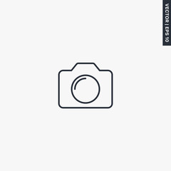 Photo camera, linear style sign for mobile concept and web design