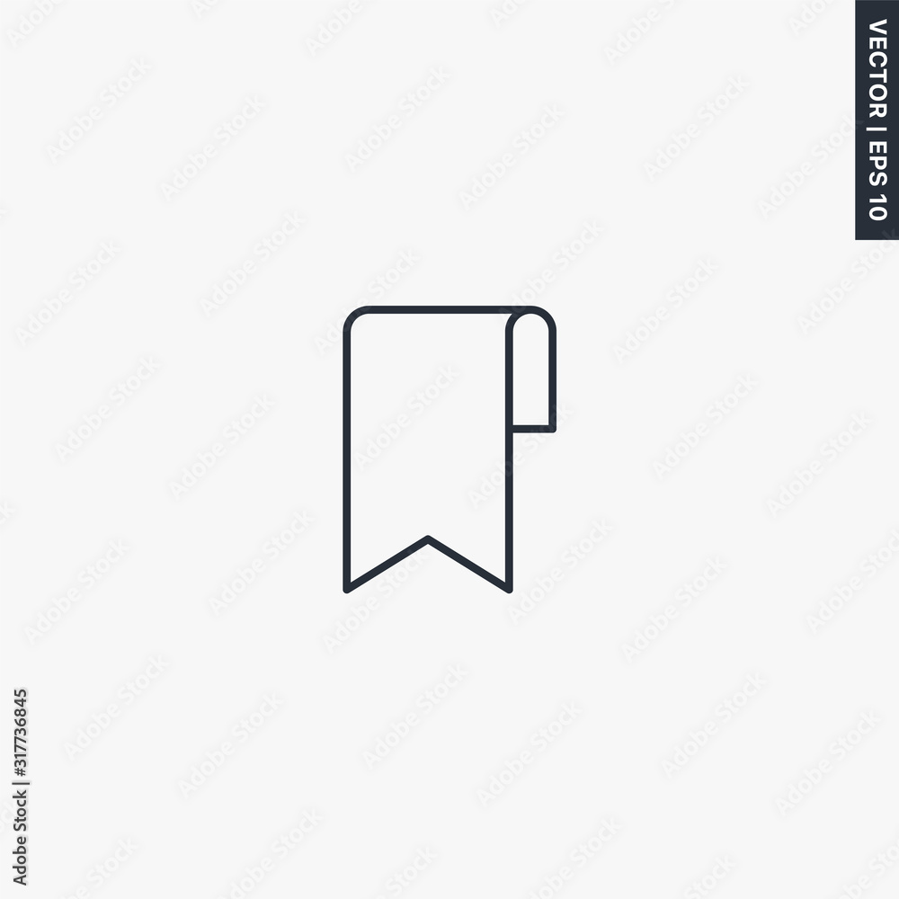 Poster save view, linear style sign for mobile concept and web design