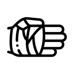 Fist in Protective Bandage Icon Vector. Outline Fist in Protective Bandage Sign. Isolated Contour Symbol Illustration