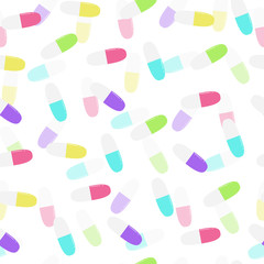 カプセル剤がいっぱい　シームレスパターン