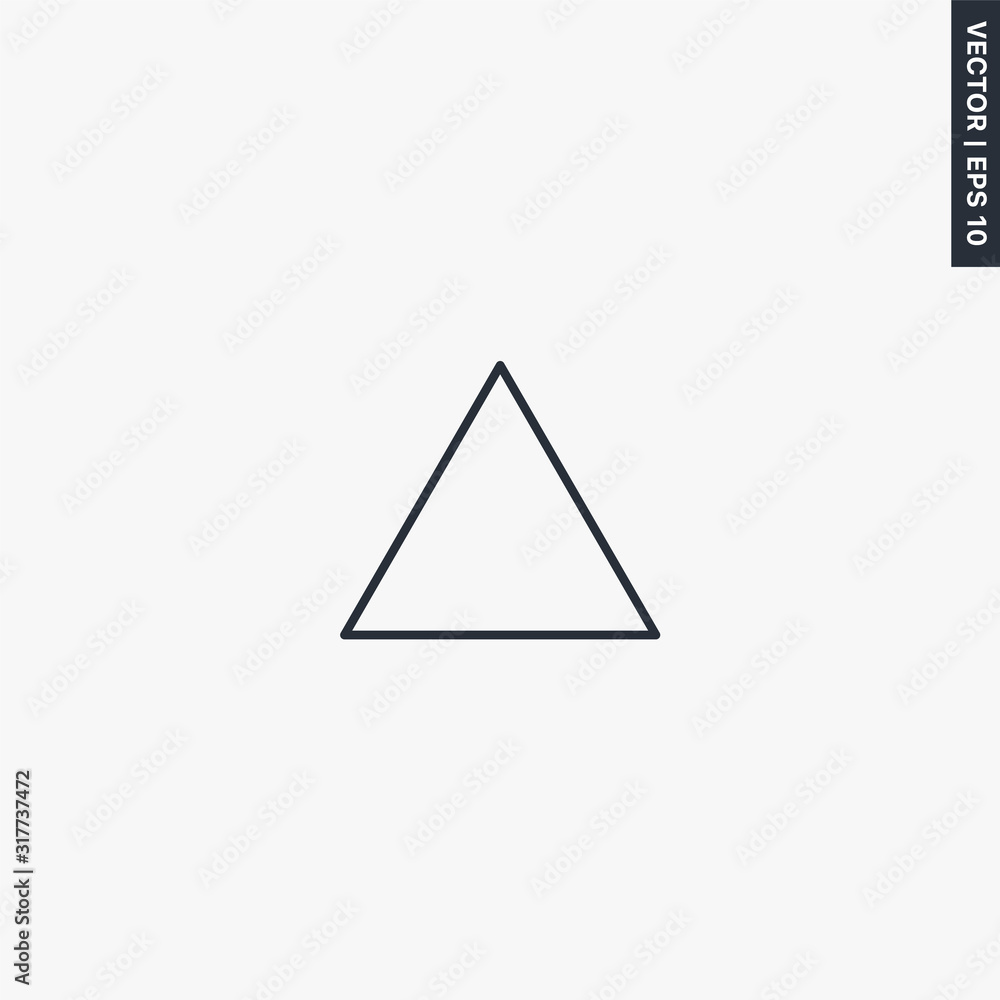 Poster triangle, linear style sign for mobile concept and web design