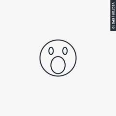 Wow emoticon, linear style sign for mobile concept and web design