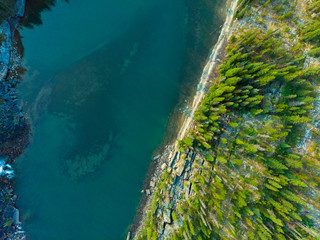 Obraz premium lake river and forest aerial