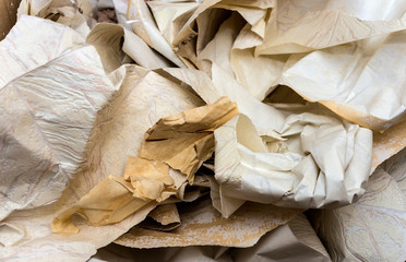 Bag with crumpled paper and cardboard