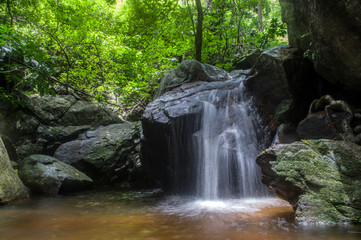 Chan Ta Then waterfall Beautiful work in national parks Chonbri Thailand - 317738215