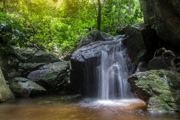 Chan Ta Then waterfall Beautiful work in national parks Chonbri Thailand - 317738267
