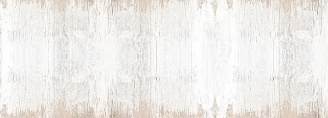 Papier Peint photo Bois vieux blanc peint exfolier la texture en bois clair lumineux rustique - bannière de fond en bois panorama shabby vintage