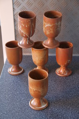 Terra cotta rustic mug pot pyramid