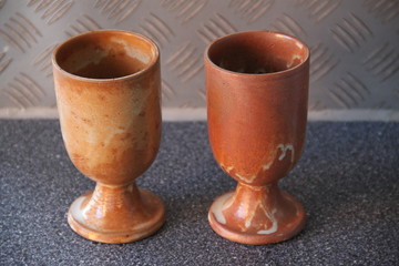 Terra cotta rustic mug pot pyramid