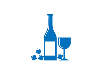 cold champagne icon (blue version)