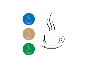 Hot coffee icon, tea icon vector 