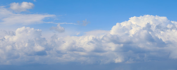 Obraz premium Clouds Panoramic background. Blue sky Panoramic. 