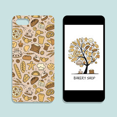 Mobile phone cover design, bakery tree