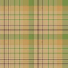 Seamless pattern in cute light and dark brown and green colors for plaid, fabric, textile, clothes, tablecloth and other things. Vector image.