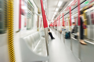 People in subway train