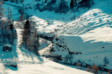 Schi Dorf Obergurgl in 2000 Höhenmetern im Winter, Tirol, Österreich,