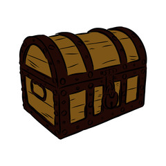 treasure chest isolated on white background