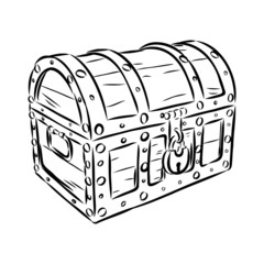 Obraz premium chest with treasure isolated on white