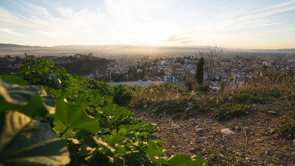 Obraz premium Panorámica de la ciudad de granada desde el mirador de San Miguel