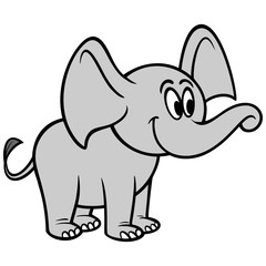 Cute Elephant - A cartoon illustration of a cute baby Elephant.