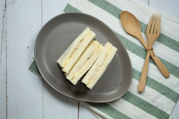 Tuna sandwich on a plate
