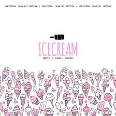 Icecream background, sketch for your design