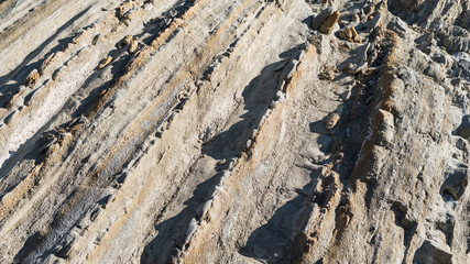 Rocas en el desierto de Tabernas de la provincia de Almeria