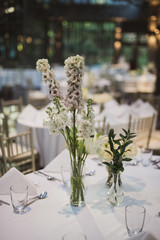 Table setting dinner.The wedding decor.