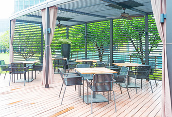 Empty beer garden