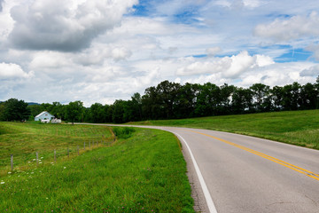 Fototapeta na wymiar A farm along a country road in rural Tennessee, USA
