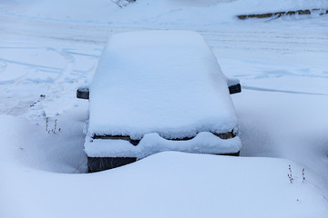 cars under snow Russia