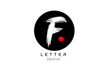 letter alphabet F grunge grungy brush design for logo company icon