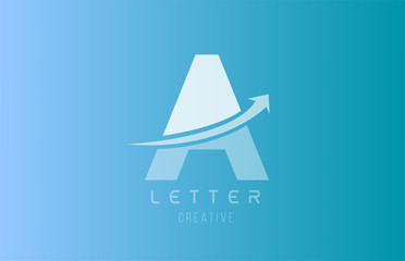 A alphabet letter logo in blue white color for icon design template