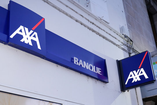 axa logo banque sign French multinational insurance